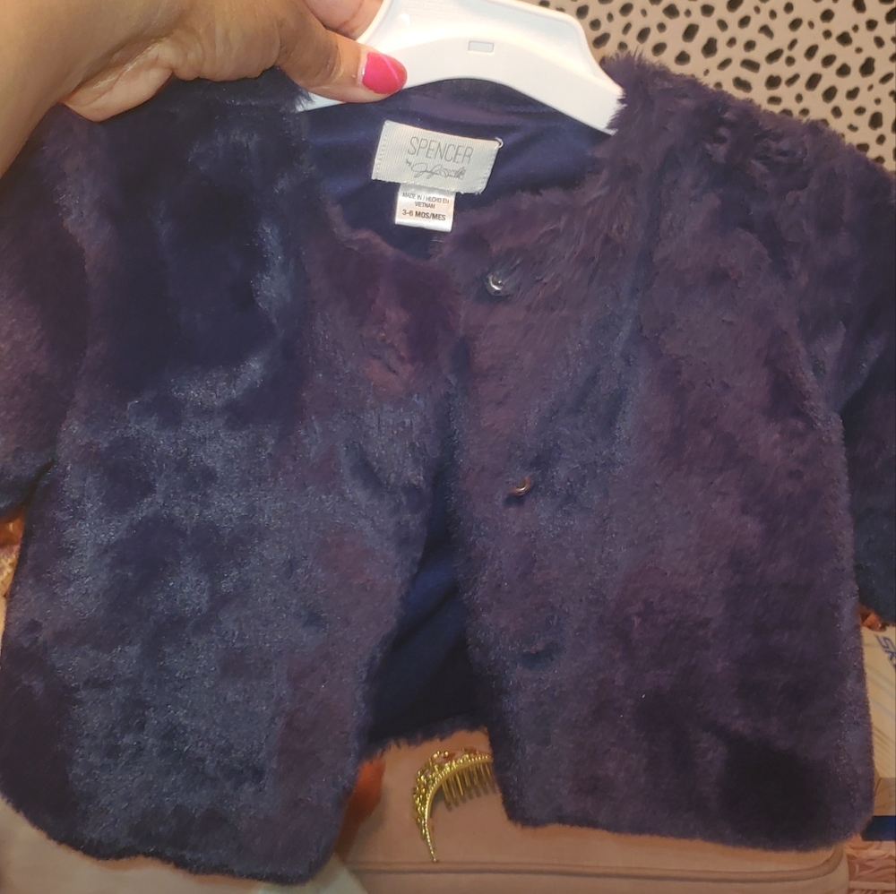 Spencer's Blue Cape Plush Faux Fur Evening Wear